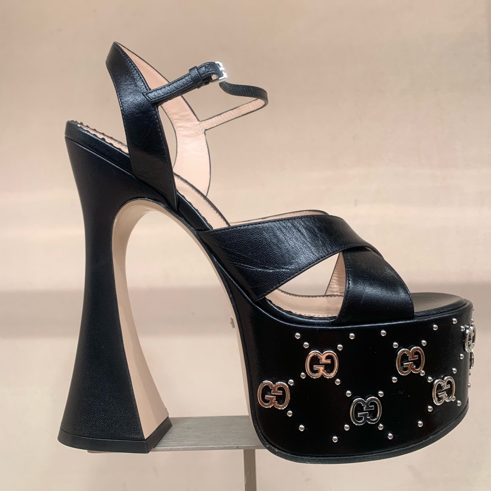 Gucci Janaya studded platform slide sandals Malaga size 39.5 brand new